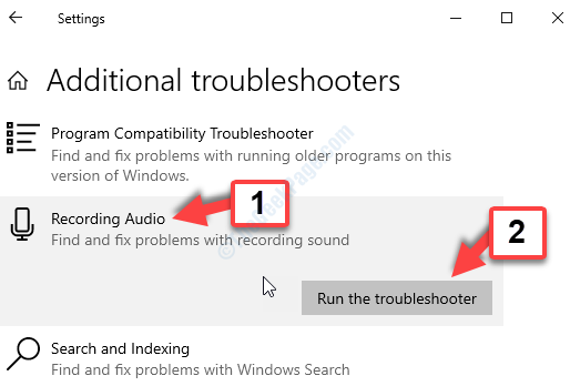 Additional Troubleshooter Find And Fix Other Problems Recording Audio Run The Troubleshooter