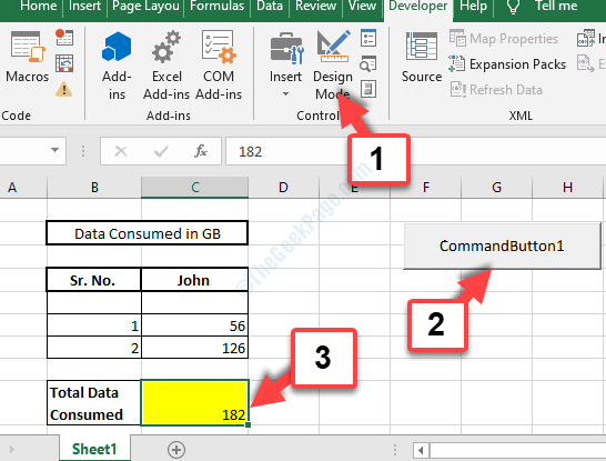 command button excel not working