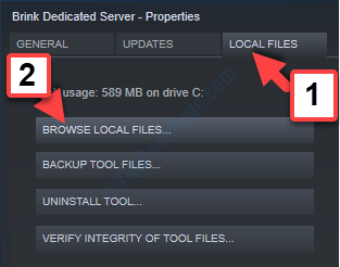 Game Dedicated Server Local Files Browse Local Files