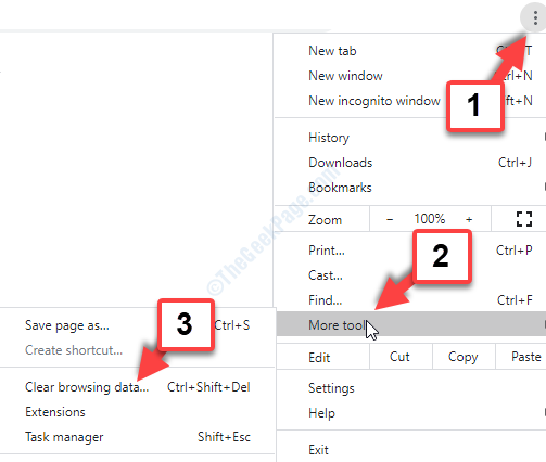 Google Chrome Three Vertical Dots More Tools Clear Browsing Data