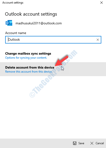 Outlook Account Settings Delete Account From This Device