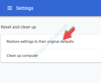 Reset And Clean Up Restore Settings To Their Original Defaults