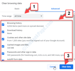 Settings Clear Browsing Data Set Time Range Check All Boxes Clear Data