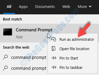 Start Search Command Prompt Right Click Run As Administrator