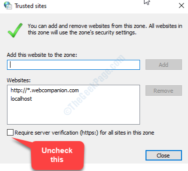 Trusted Sites Require Server Verification (https) For All Sites In This Zone Uncheck