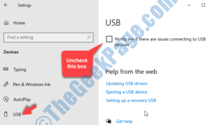 Usb Right Side Notify Me If There Are Issues Connecting To Usb Devices Uncheck