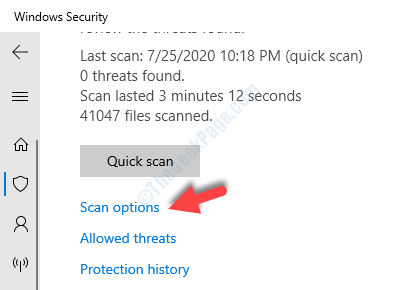 Virus & Threat Protection Scan Options