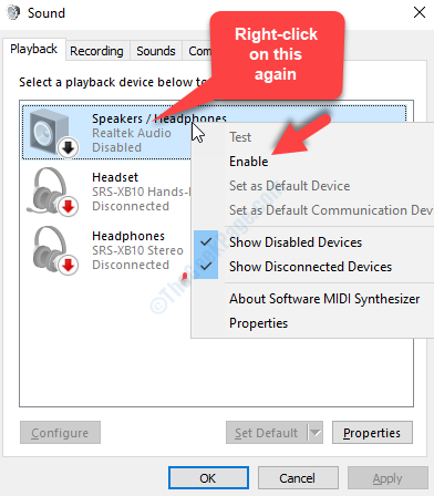 Audio Device Right Click Enable