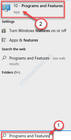 Programs And Features Search