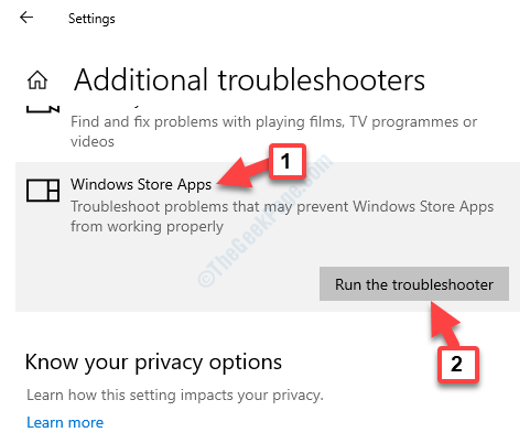 Additional Troubleshooters Windows Store Apps Run The Troubleshooter