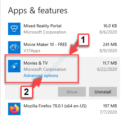 Apps Apps & Features Movies & Tv Advanced Options