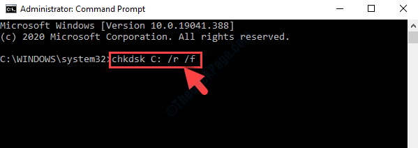 Command Prompt Admin Mode Run Chkdsk Utility With F Switch On Enter