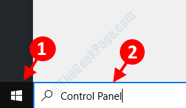 Desktop Start Search Control Panel