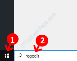 Desktop Start Search Regedit