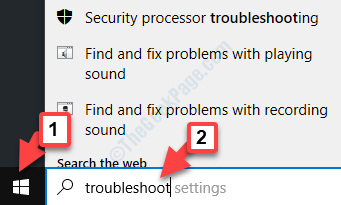 Desktop Start Search Troubleshoot