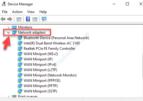 Device Manager Network Adapters Expand