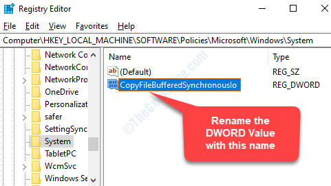 Double Click On The New Dword (32 Bit) Value Rename Paste Copyfilebufferedsynchronousio