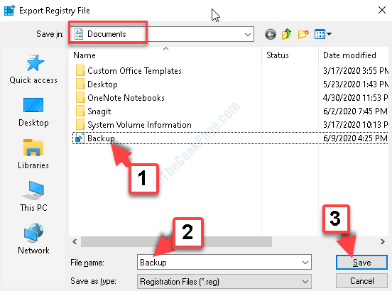 Export Registry Data Folder Location Create Backup Folder Name It Select Backup Folder Save