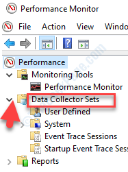 Performance Monitor app Data Collector Sets expand