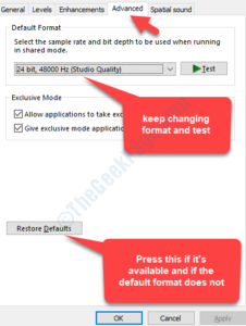 Fix "Failed to Play Test Tone" Error in Windows 10