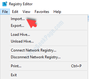 Registry Editor File Tab Import