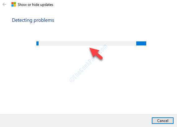 Show Or Hide Updates Detecting Problems Wait