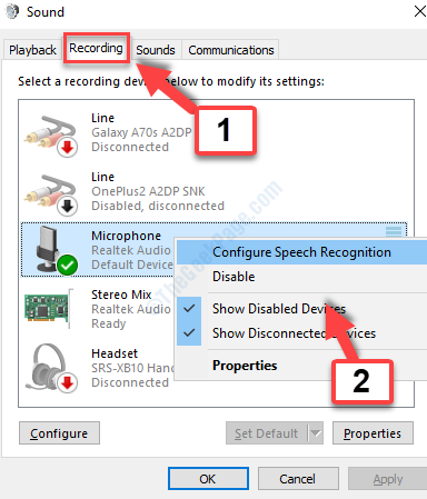 Sound Recording Any Device Right Click Show Disabled Devices