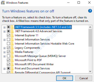 Windows Features .NET Framework 4.8 Advanced Services Check OK