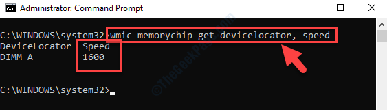 Command Prompt (admin) Execute Command For Ram Speed Enter