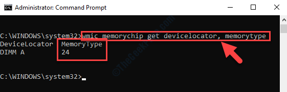 Command Prompt (admin) Execute Command For Memory Type Enter
