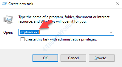 Create New Task Explorer.exe Enter