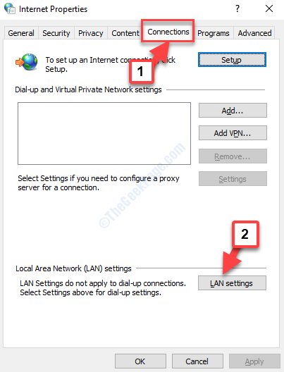Internet Properties Connections Lan Settings Apply Ok