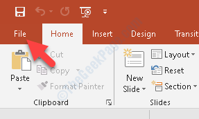 Powerpoint Presentation File Tab