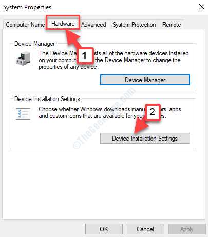 System Properties Hardware Device Installation Settings