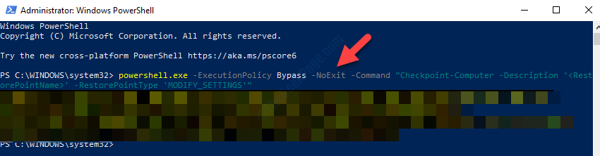 Windows Powershell (admin) Run Command To Create System Restore Point Enter