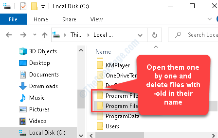 C Drive Program Files Program File (x86) File With Old In Names Delete