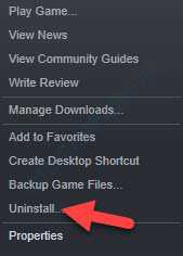 Game That You Want To Remove Right Click Uninstall