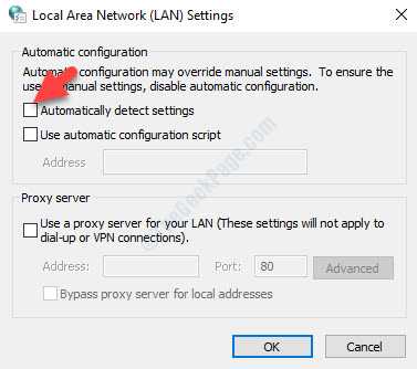 Lan Settings Automatically Detect Settings Uncheck Use A Proxy Server For Your Lan Uncheck