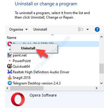 Programs And Features Uninstall Or Change A Program Select App Right Click Uninstall