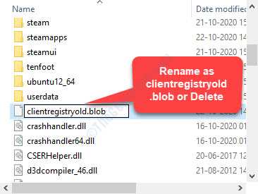 Renanme File As Clientregistryold.blob Or Delete