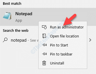 Result Notepad Right Click Run As Administrator