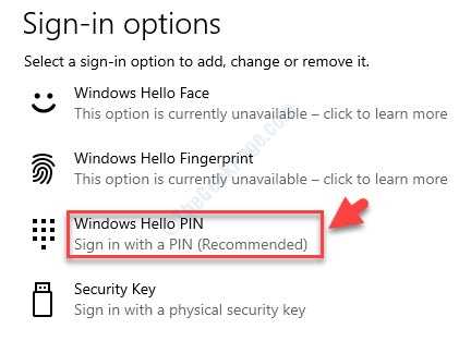 Sign In Options Windows Hello Pin Remove