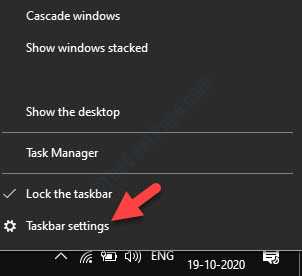 Taskbar Right Click Taskbar Settings