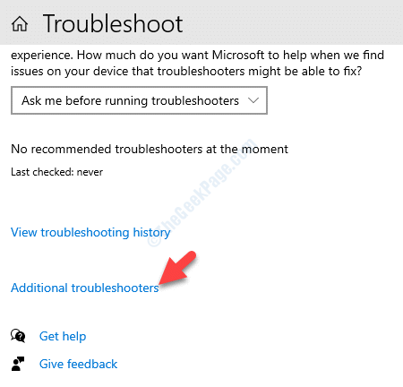 Troubleshoot Right Side Additional Troubleshooters