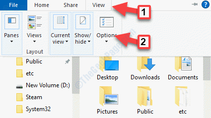 Win + E File Explorer View Options