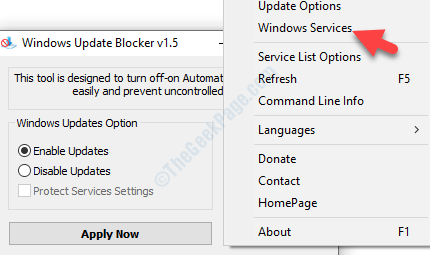 Windows Update Blocker Menu Windows Services