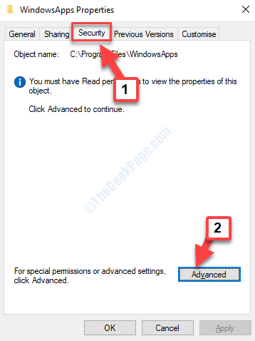 Windowsaapps Properties Security Advanced
