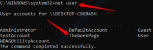 Net User Command usage guide In Windows 10/11