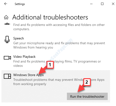 Additional Troubleshooters Find And Fix Other Problems Windows Store Apps Run The Troubleshooter