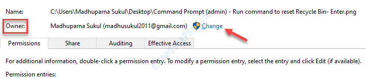 Advanced Security Settings Owner Change